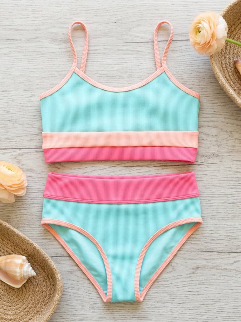Beach Riot Little Eva Emmy Color Block Set Kids Size 11/12